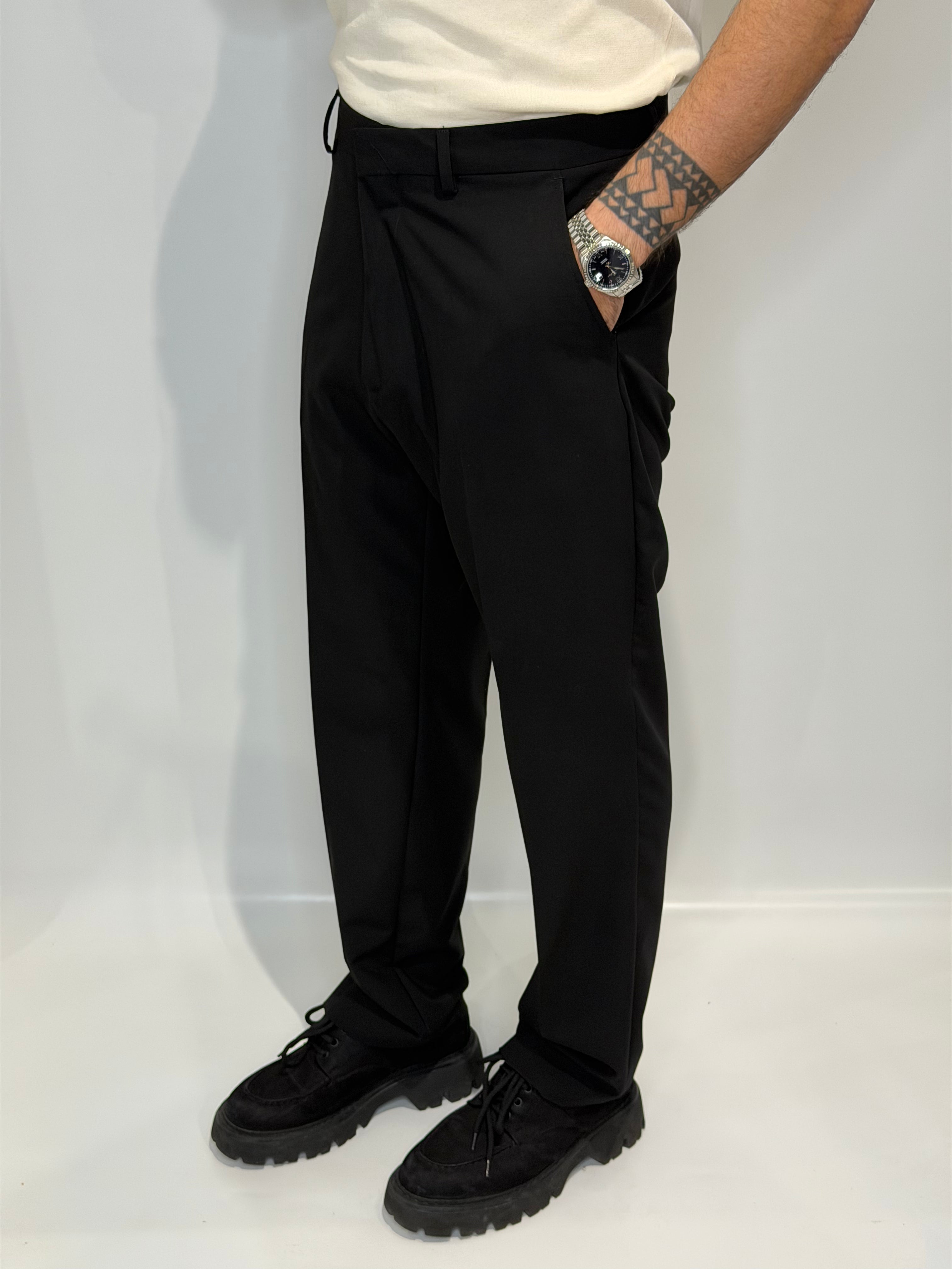 Pantalone Fondo Ampio Nero