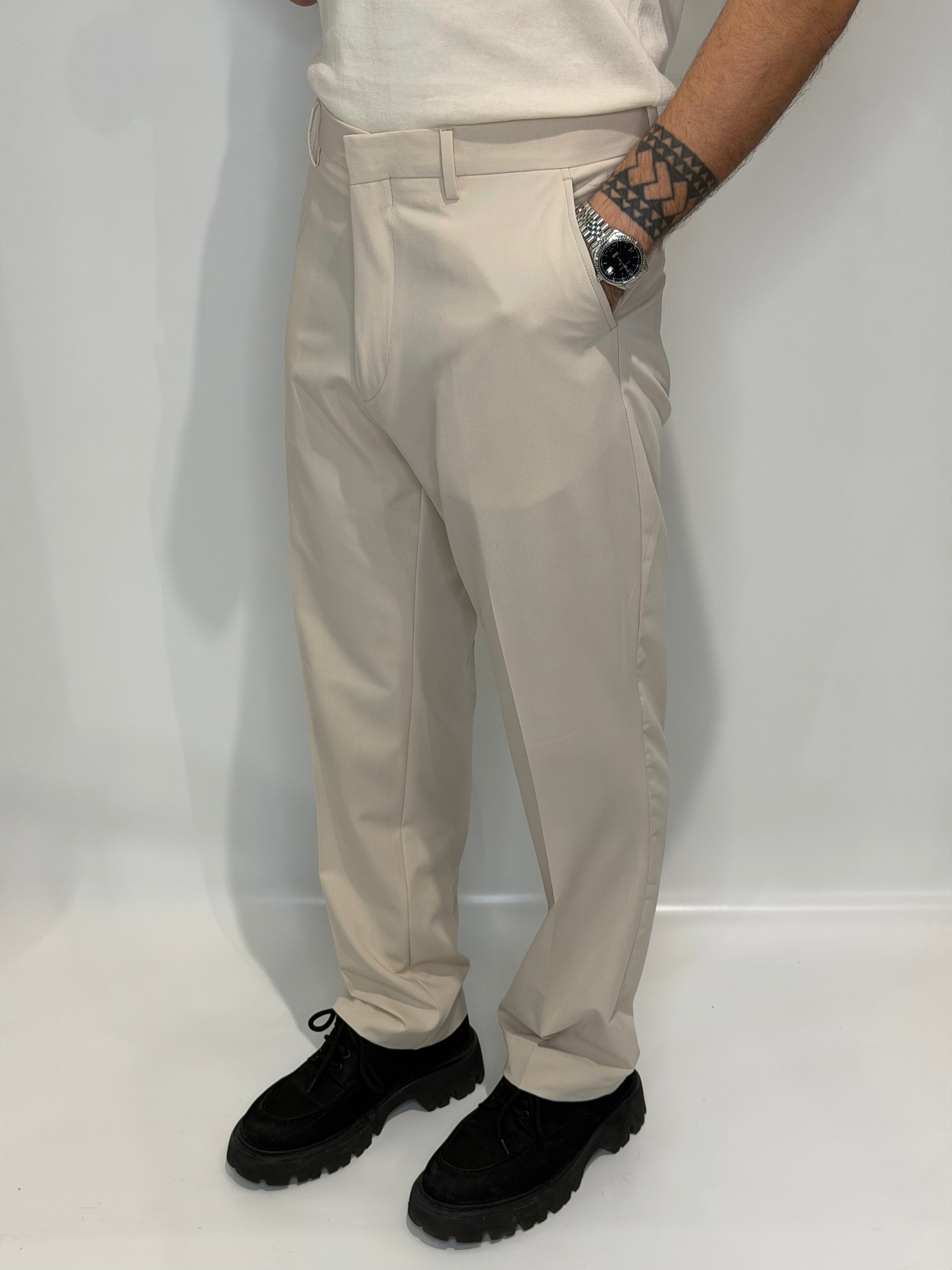 Pantalone Fondo Ampio Panna