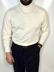 Maglione Collo Alto Panna