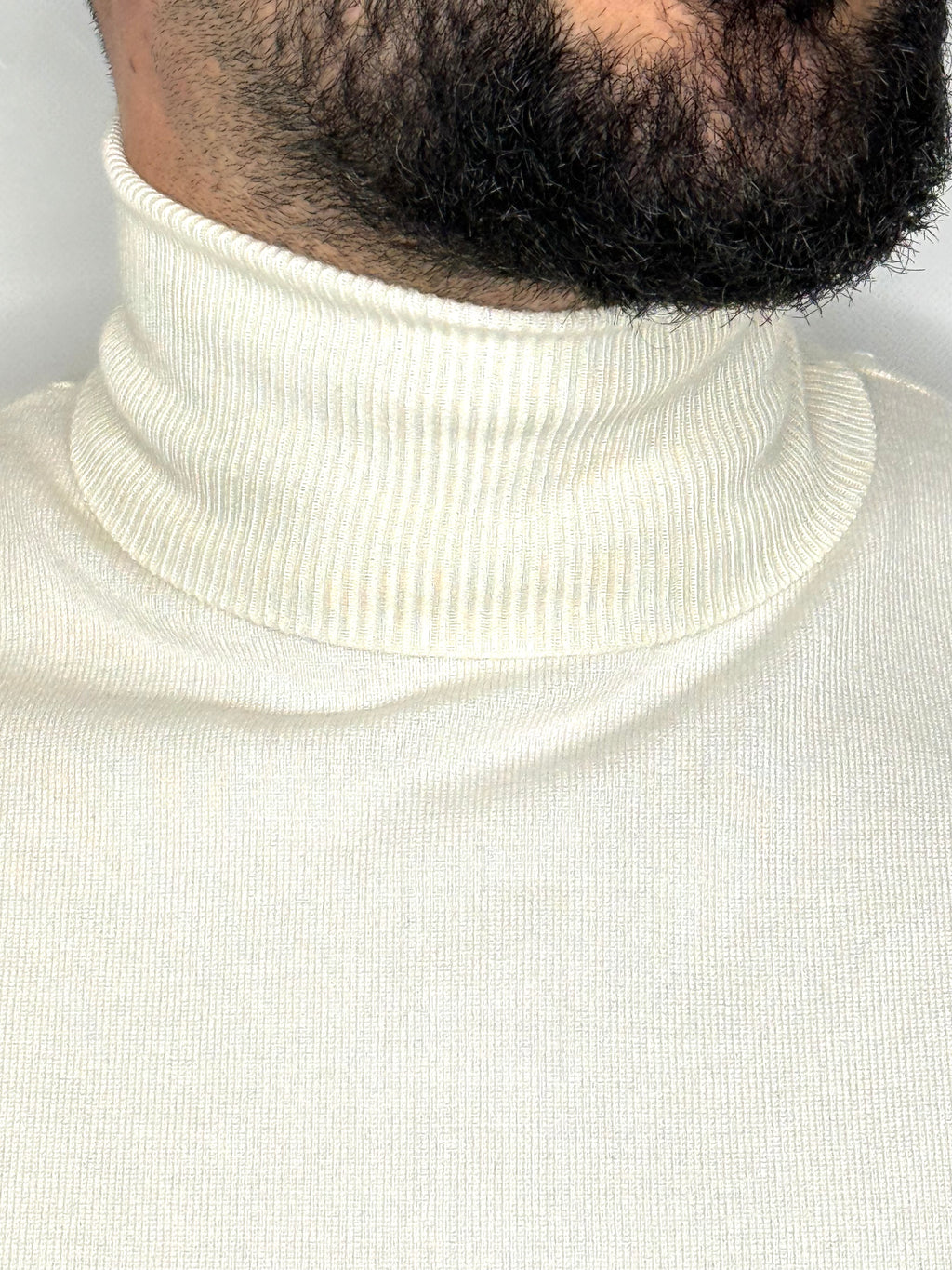 Maglione Collo Alto Panna