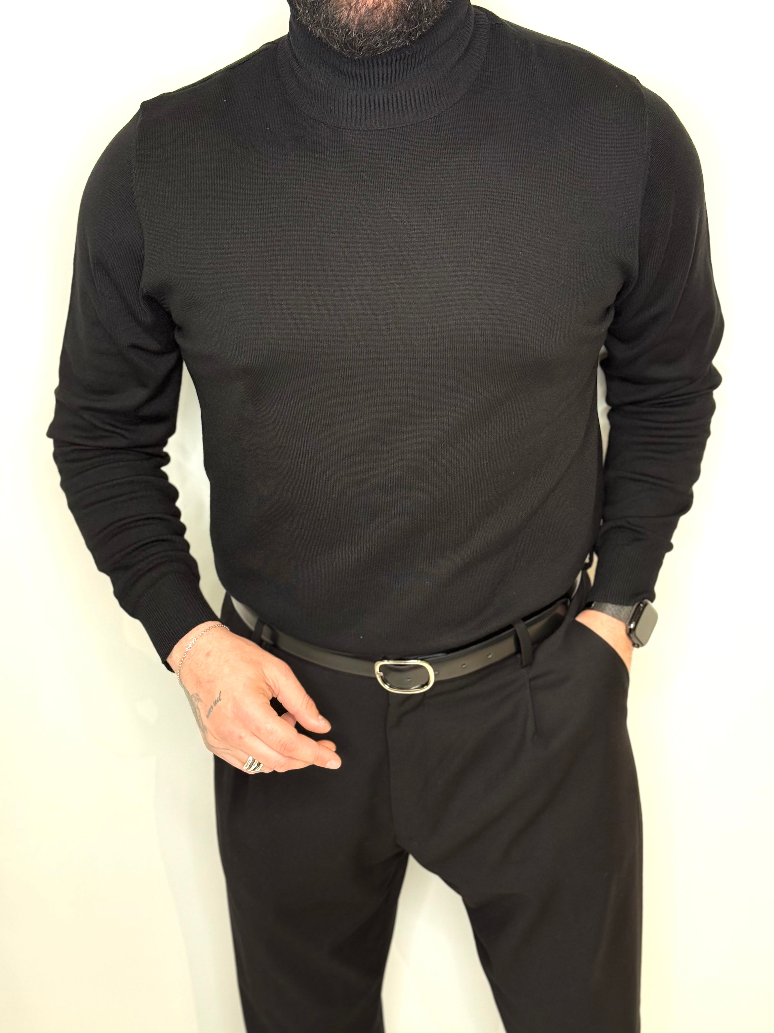 Maglione Collo Alto Nero