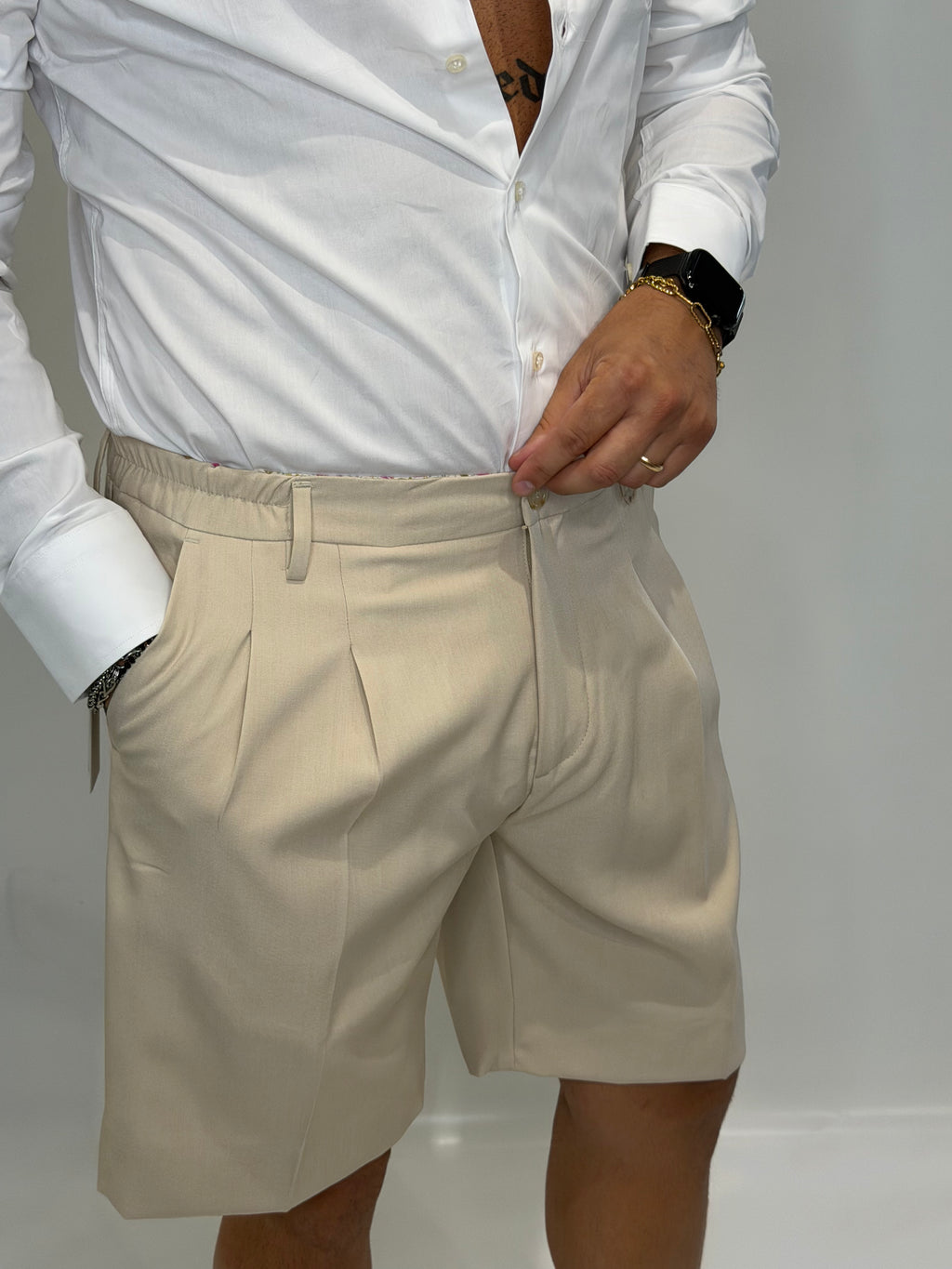 Bermuda con pence Beige