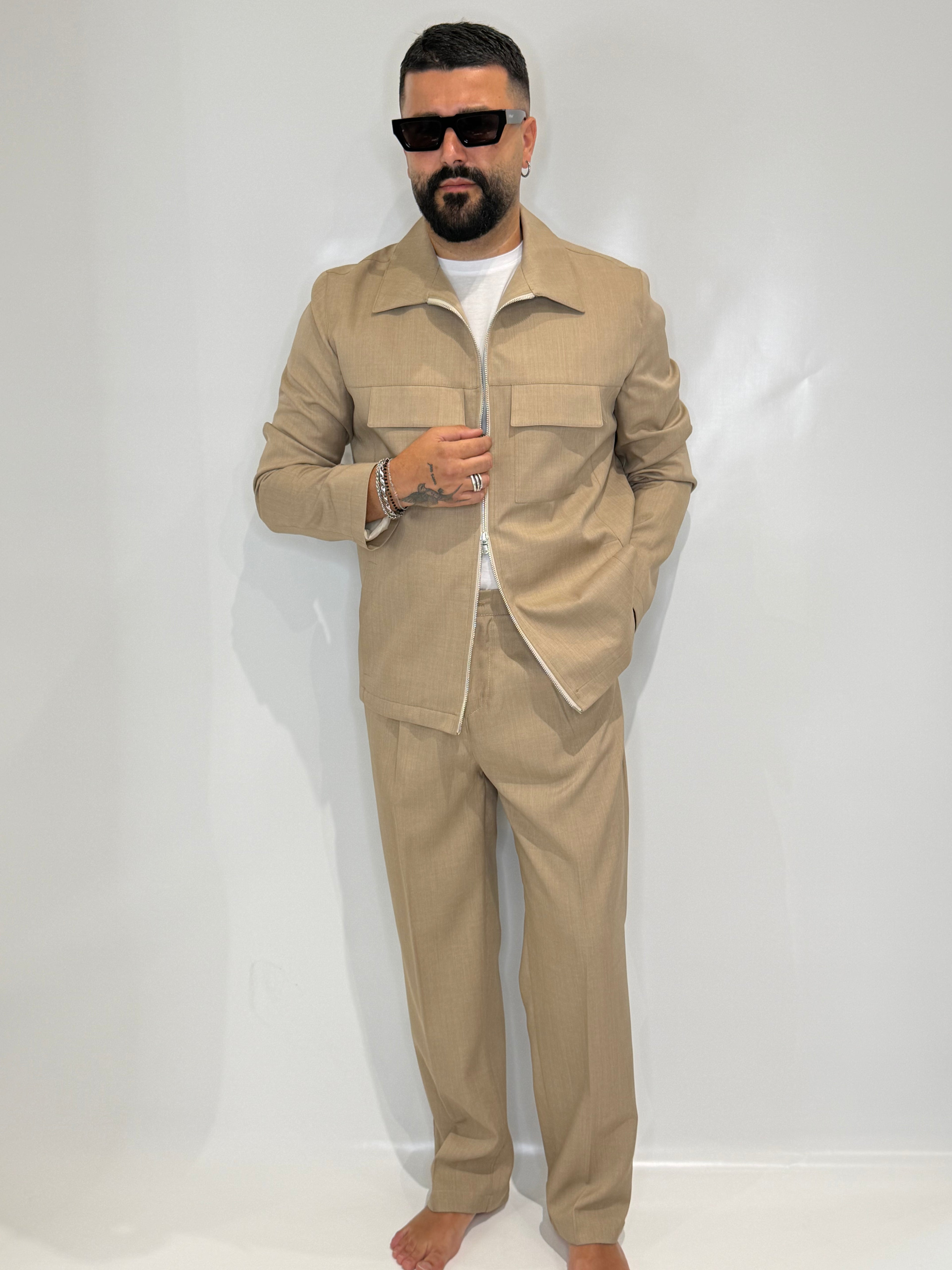 Coordinato Zip Beige