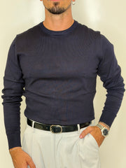 Maglione Girocollo Blu Navy