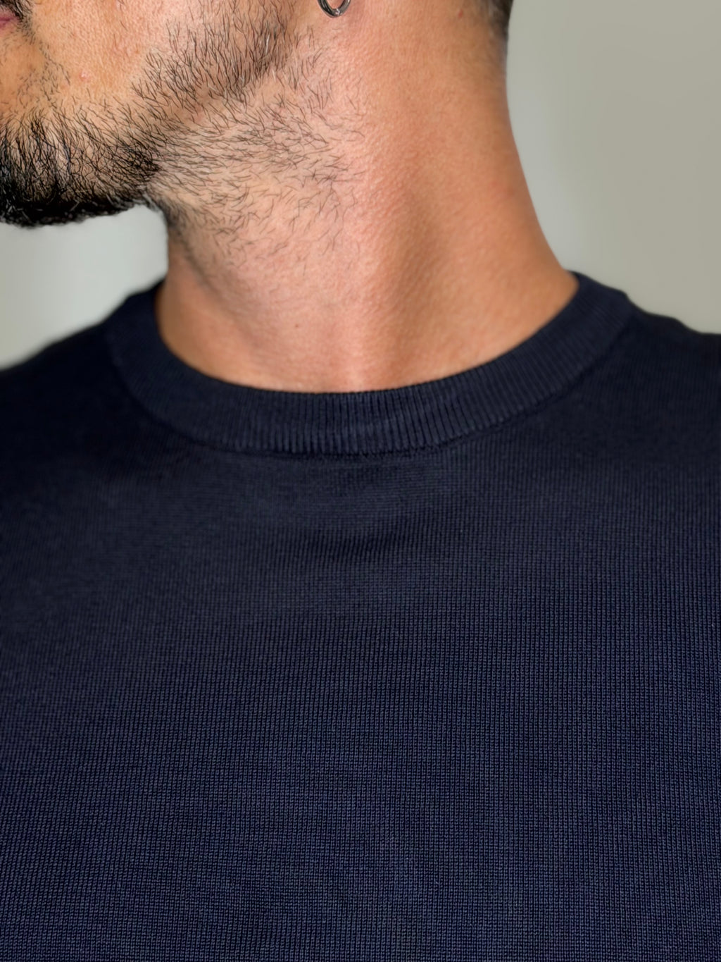Maglione Girocollo Blu Navy