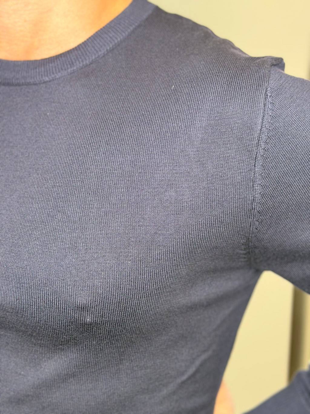 Maglione Girocollo Blu Navy