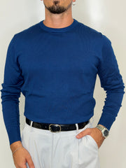 Maglione Girocollo Blu Royal