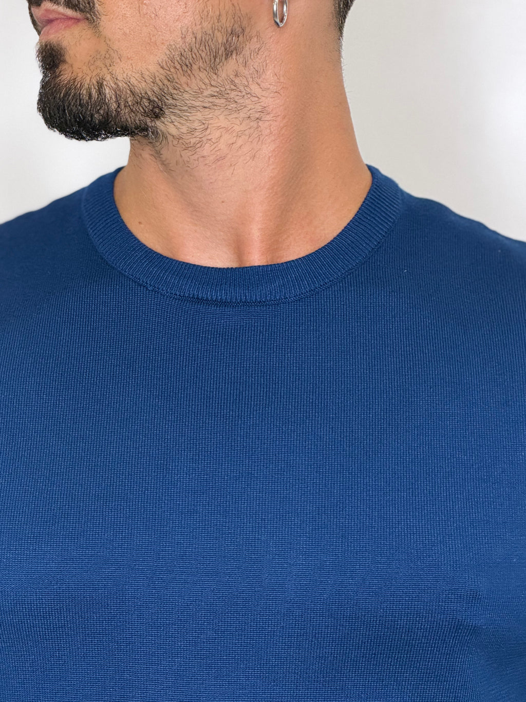 Maglione Girocollo Blu Royal