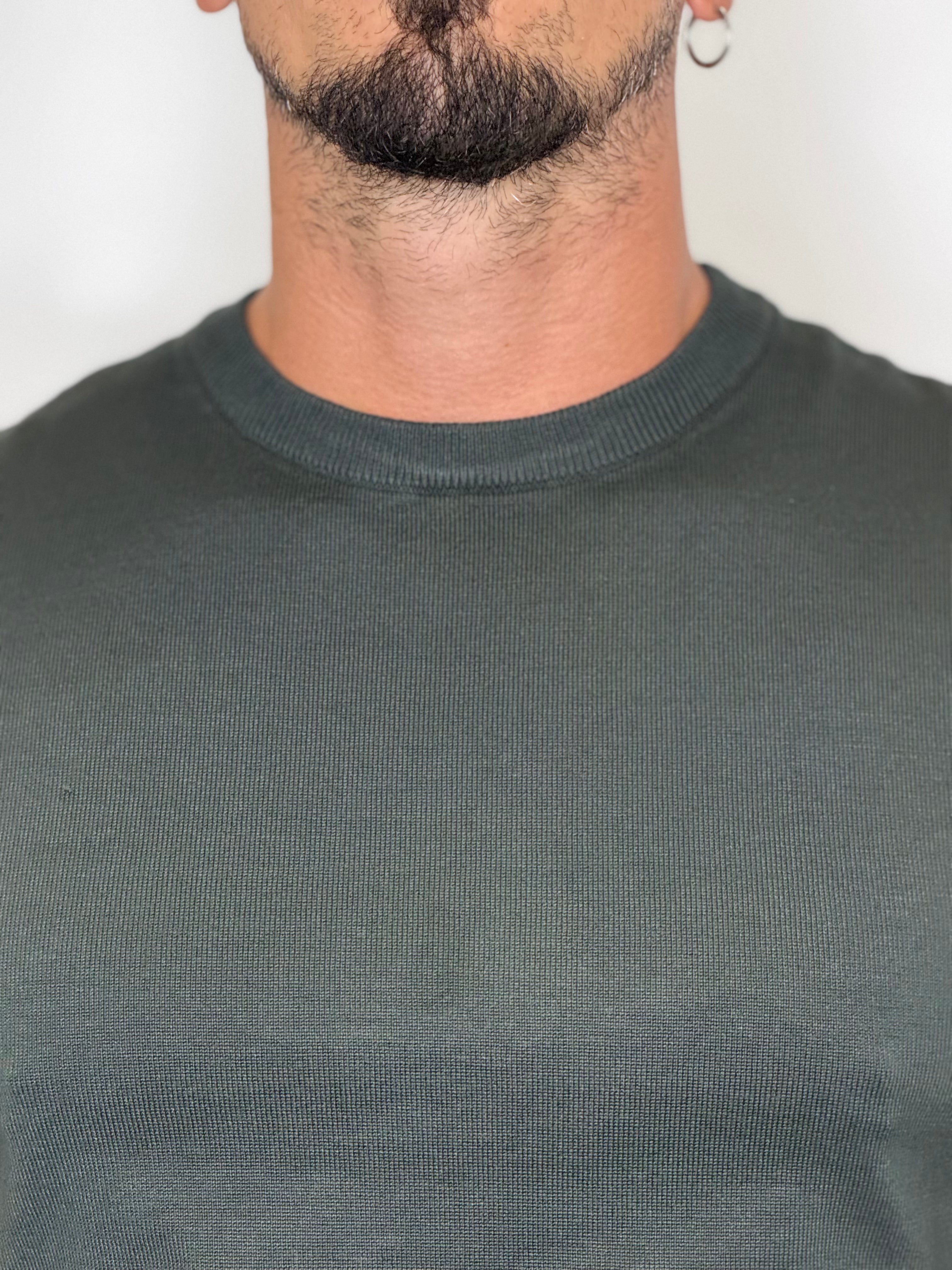 Maglione Girocollo Verde Bosco