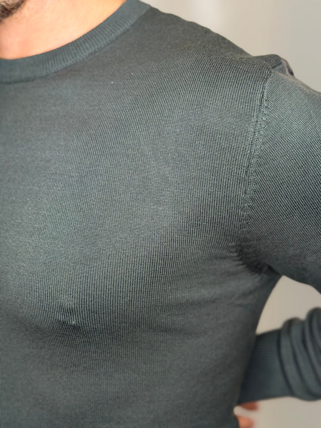 Maglione Girocollo Verde Bosco
