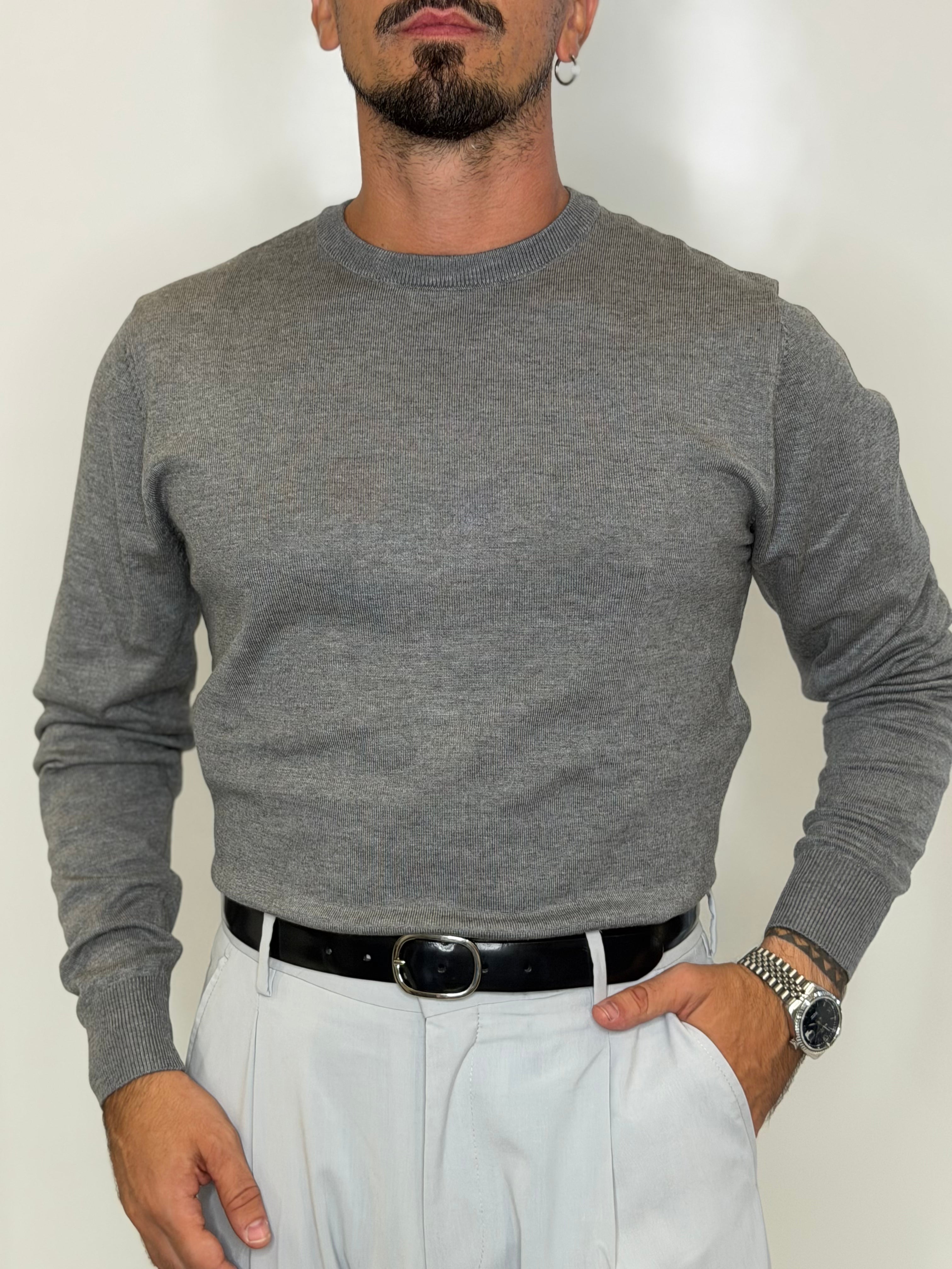 Maglione Girocollo Grigio