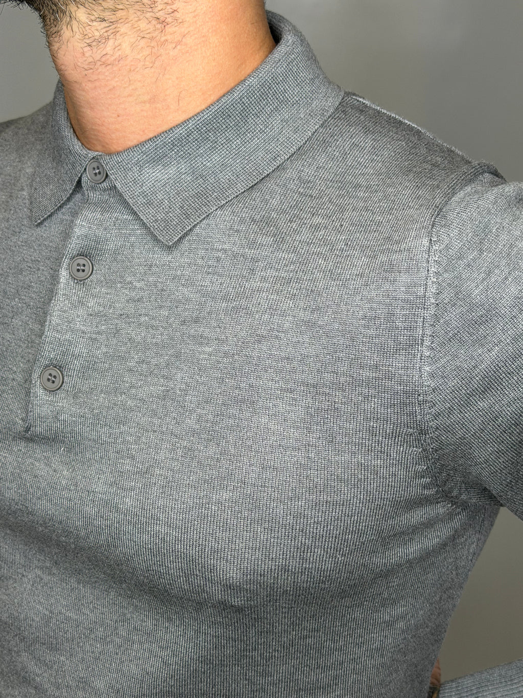 Polo Manica Lunga Grigio