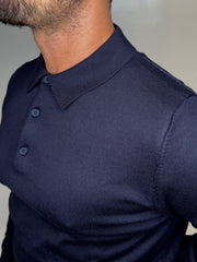 Polo Manica Lunga Blu Midnight