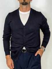 Cardigan Liscio Blu midnight