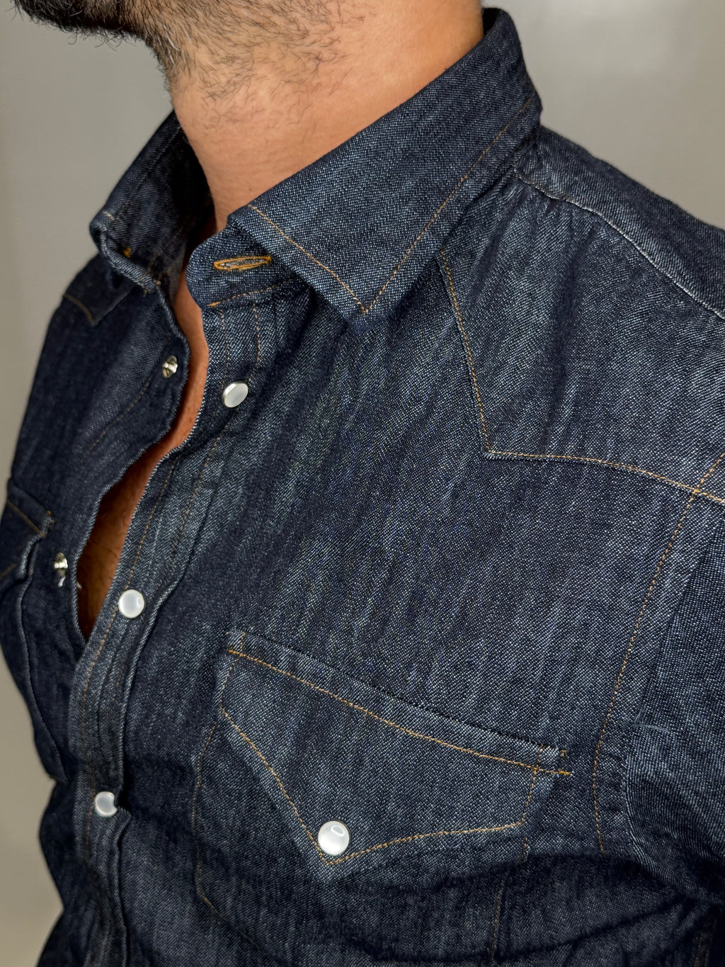 Dark Wash Mother-of-Pearl Denim Shirt