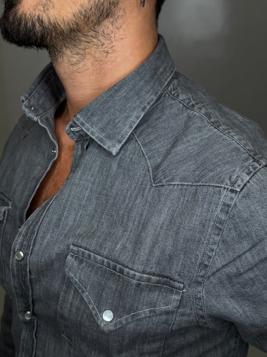 Dark Wash Mother-of-Pearl Denim Shirt