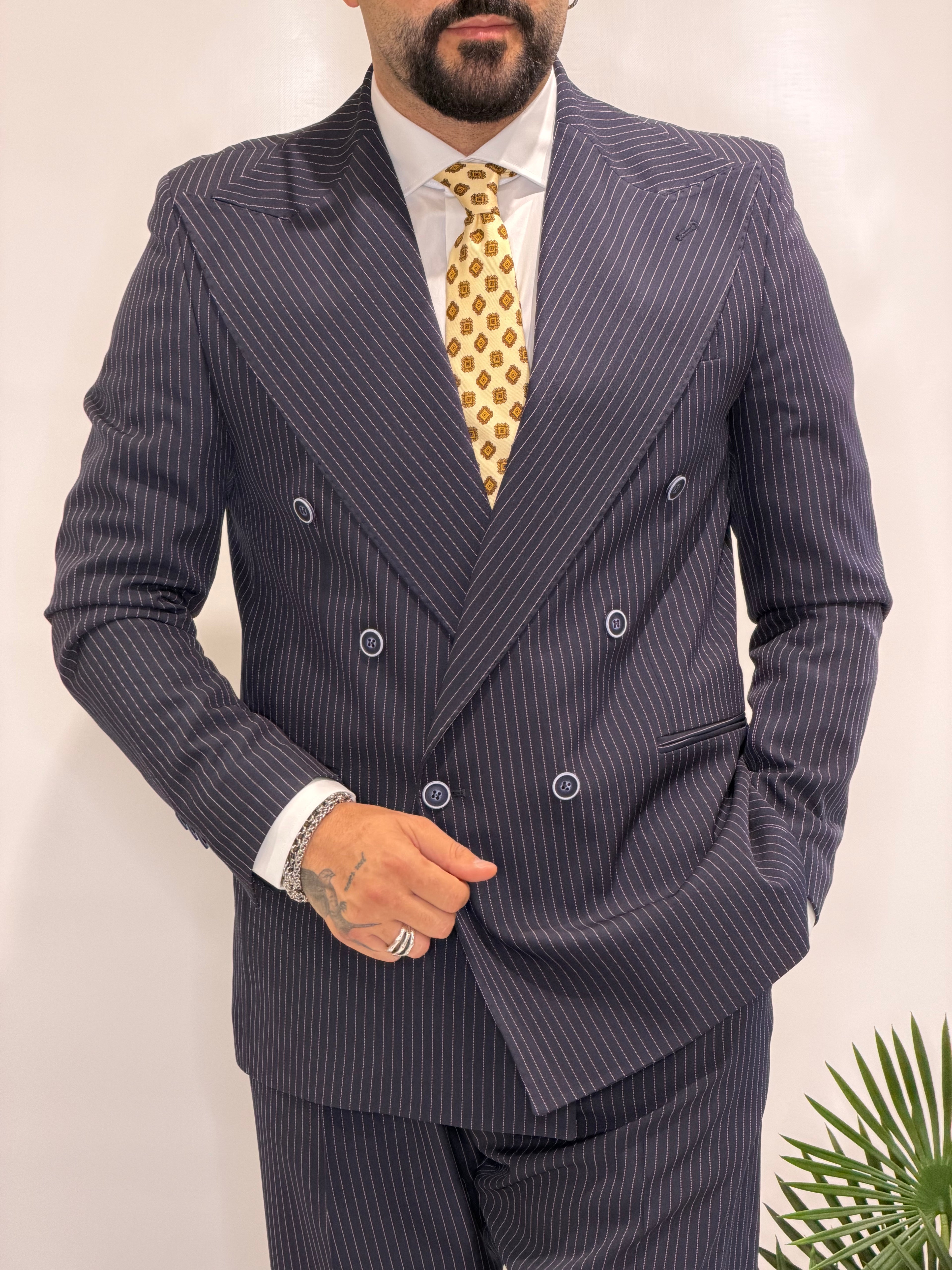 Predator Blue Lance Lapel Dress