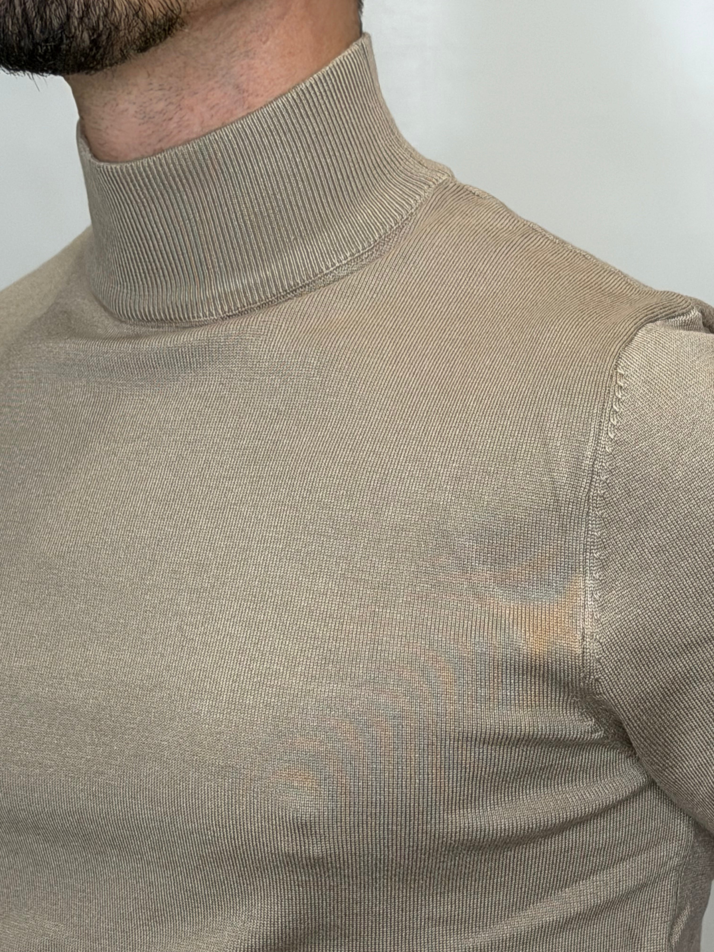 Maglione Mezzo Collo Beige