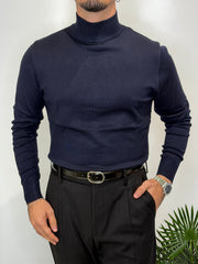 Maglione Mezzo Collo Blu Midnight