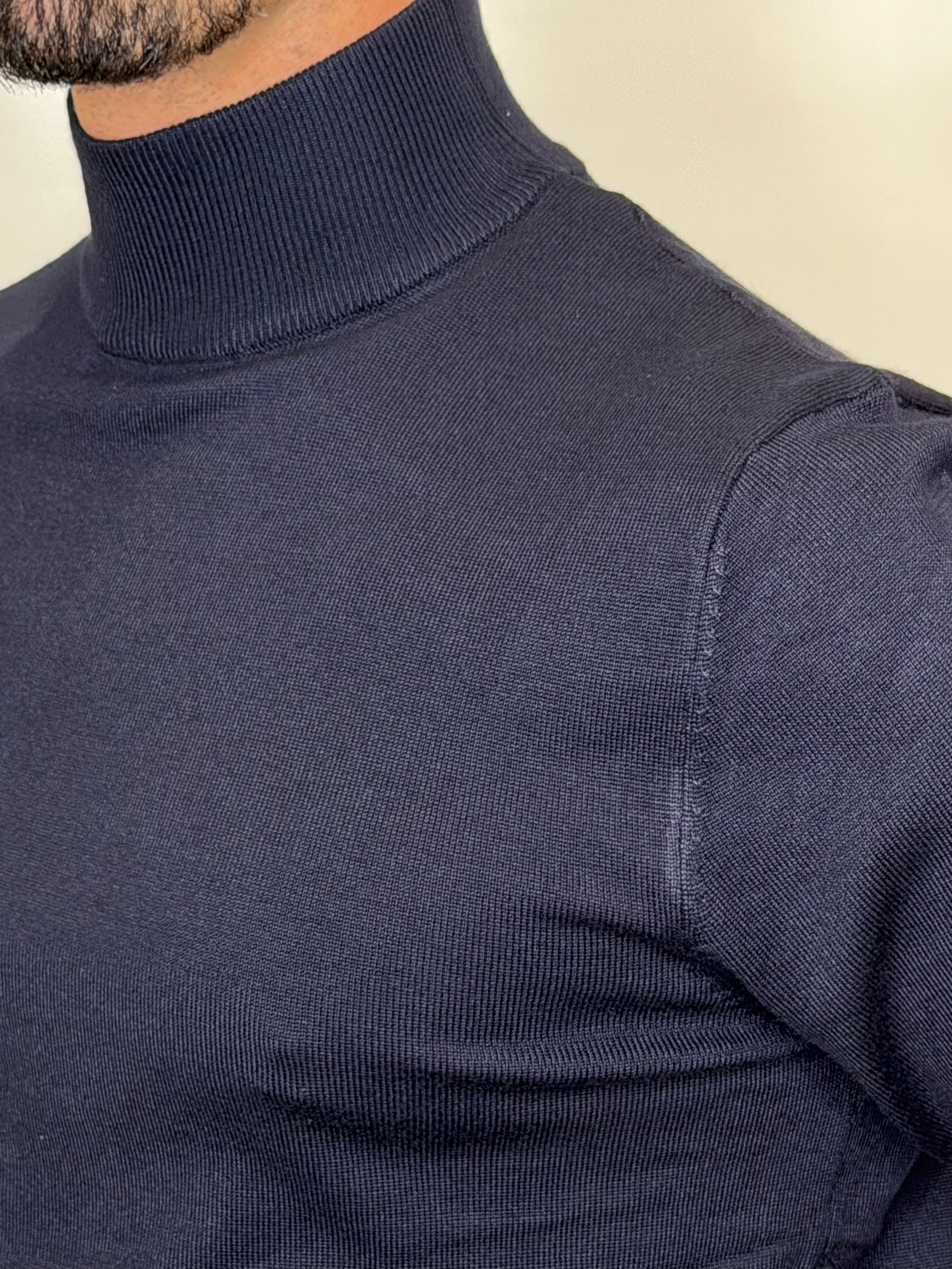 Maglione Mezzo Collo Blu Midnight