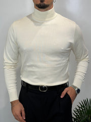 Maglione Mezzo Collo Panna