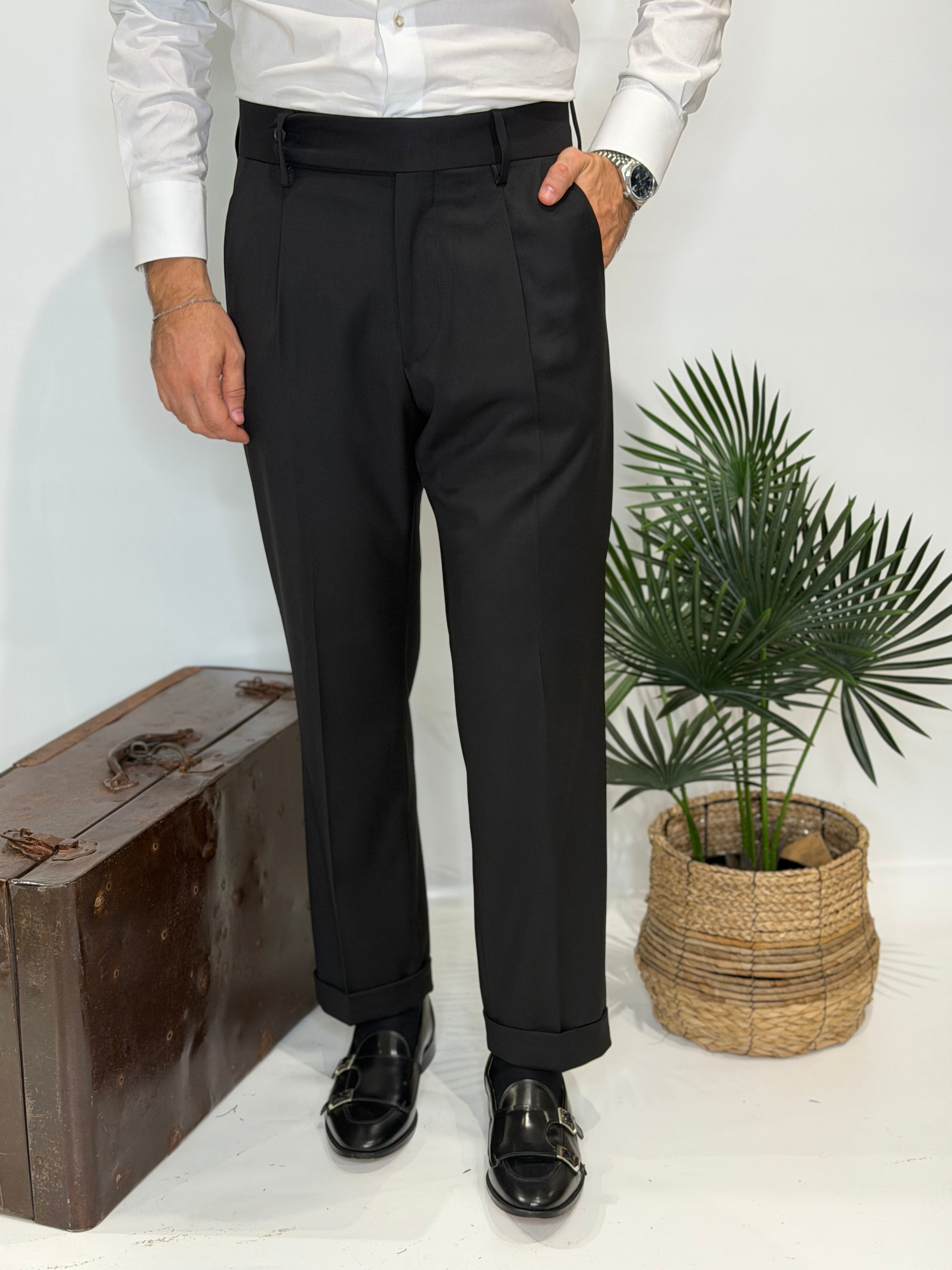 Pantalone Una Pence Nero Invernale
