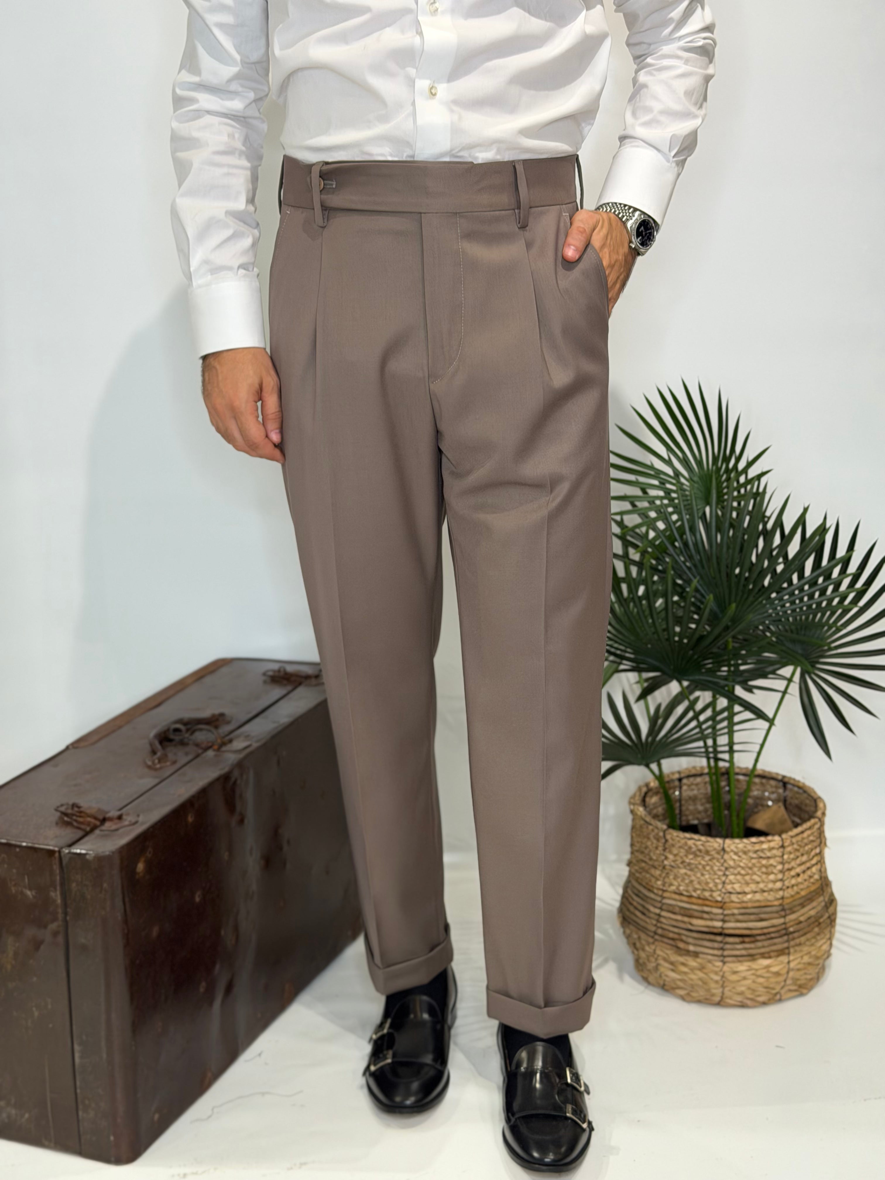 Pantalone Una Pence Tortora Invernale