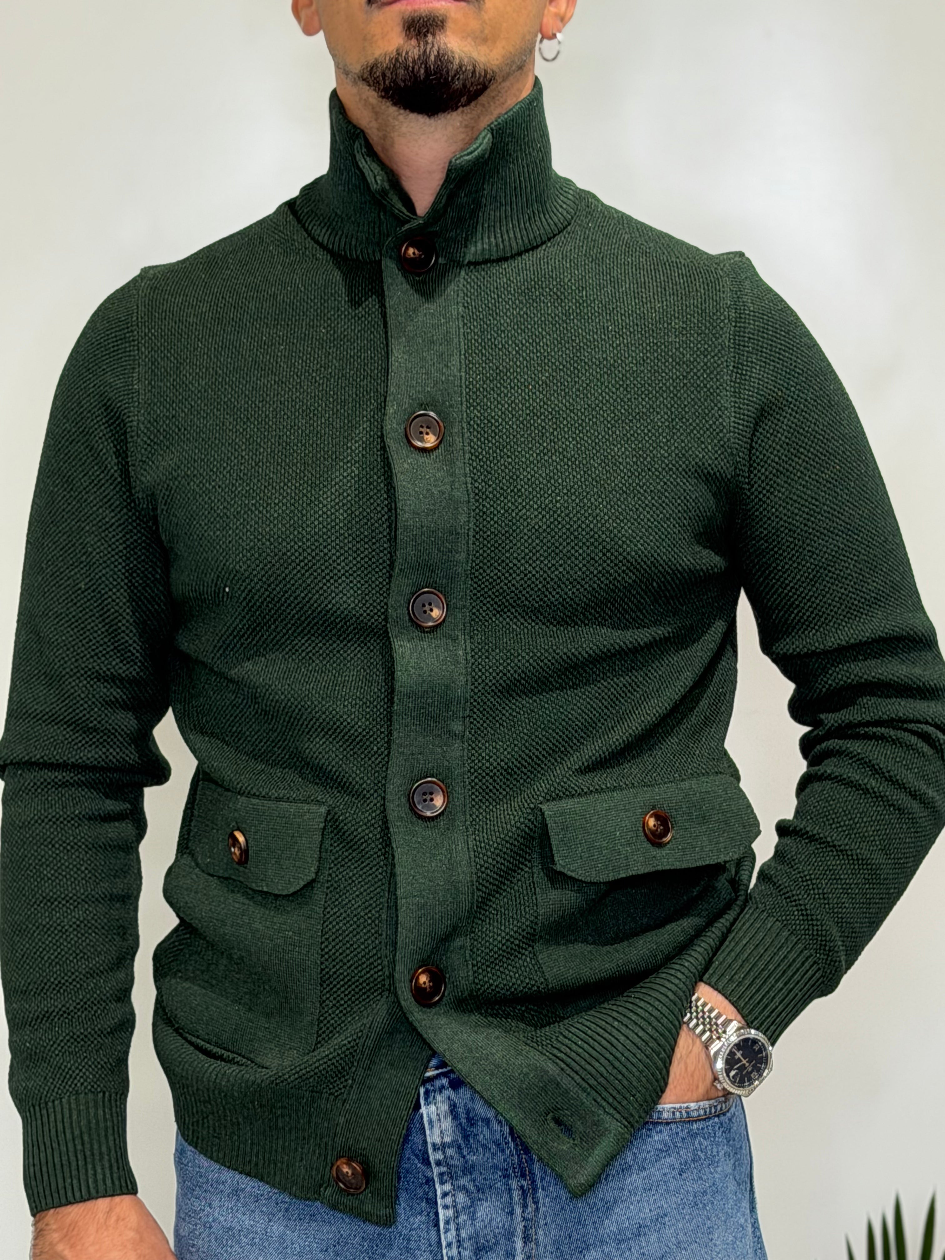 Cardigan Alaska Verde Bosco