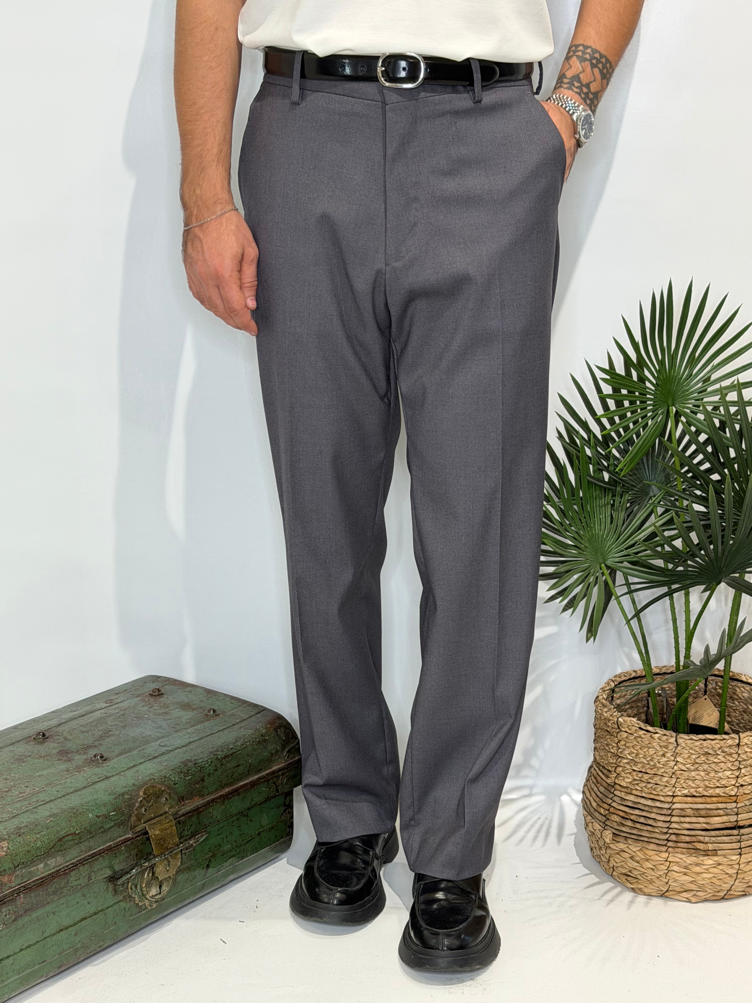 Pantalone Fondo Ampio Grigio invernale