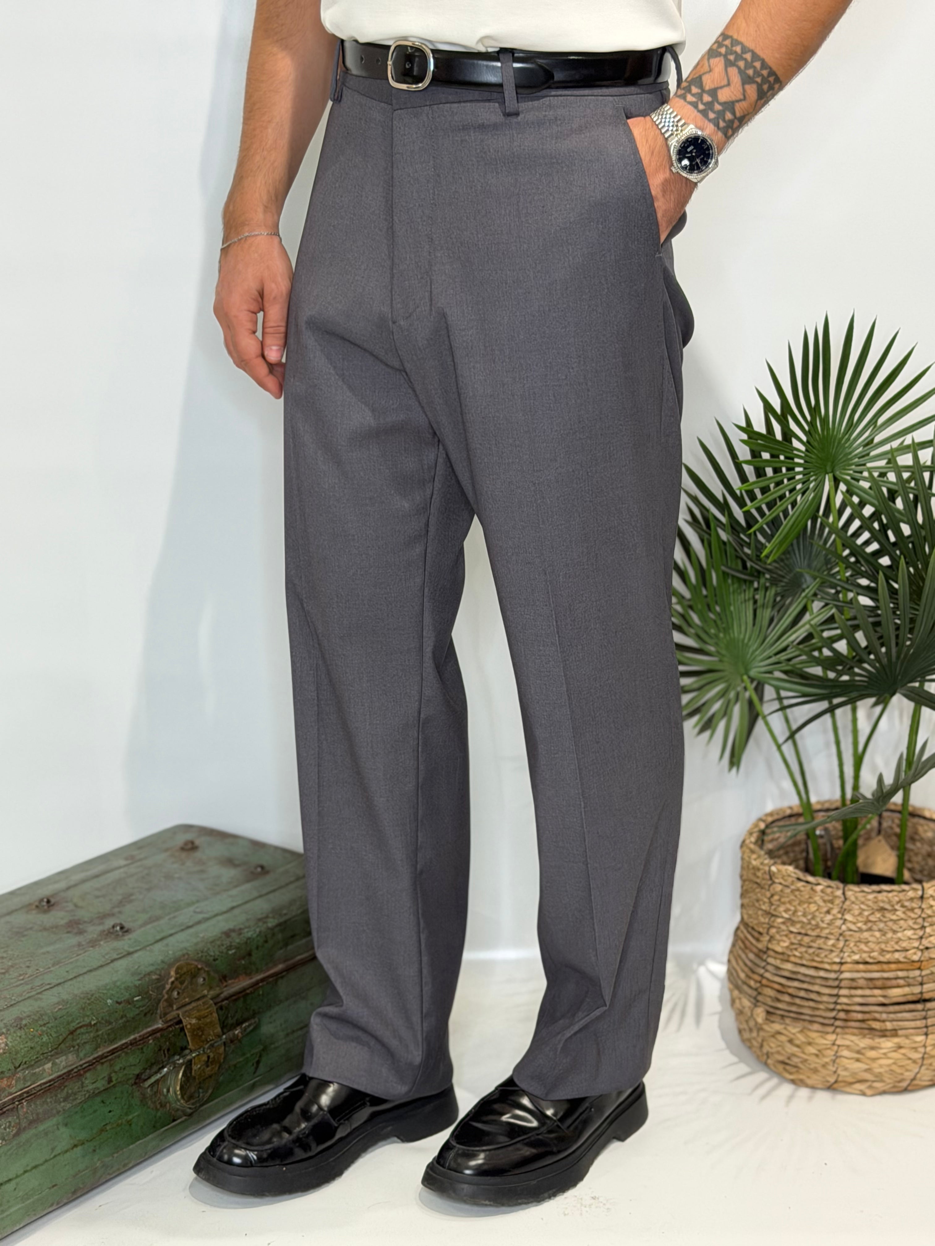 Pantalone Fondo Ampio Grigio invernale