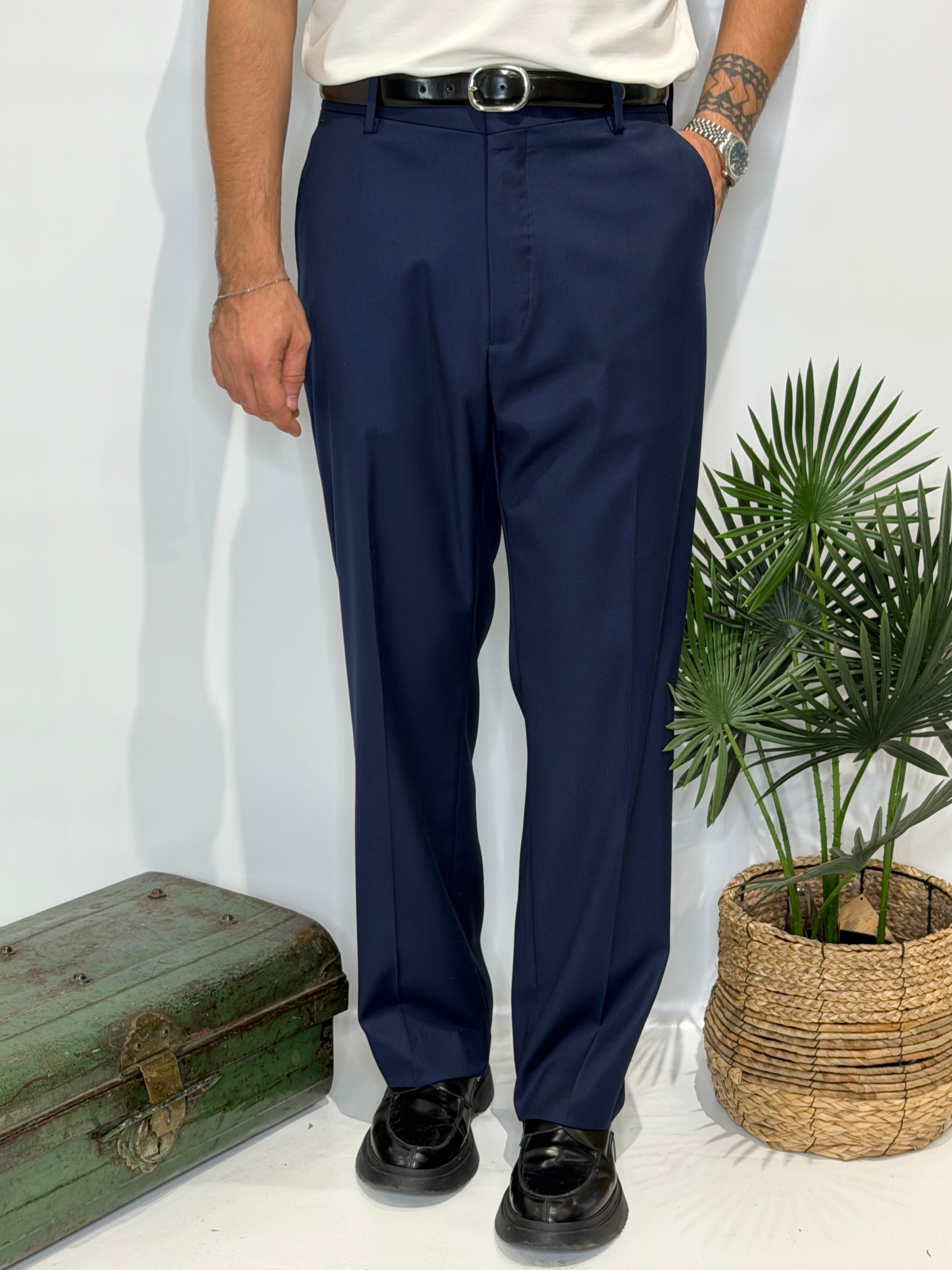 Pantalone Fondo Ampio Blu invernale