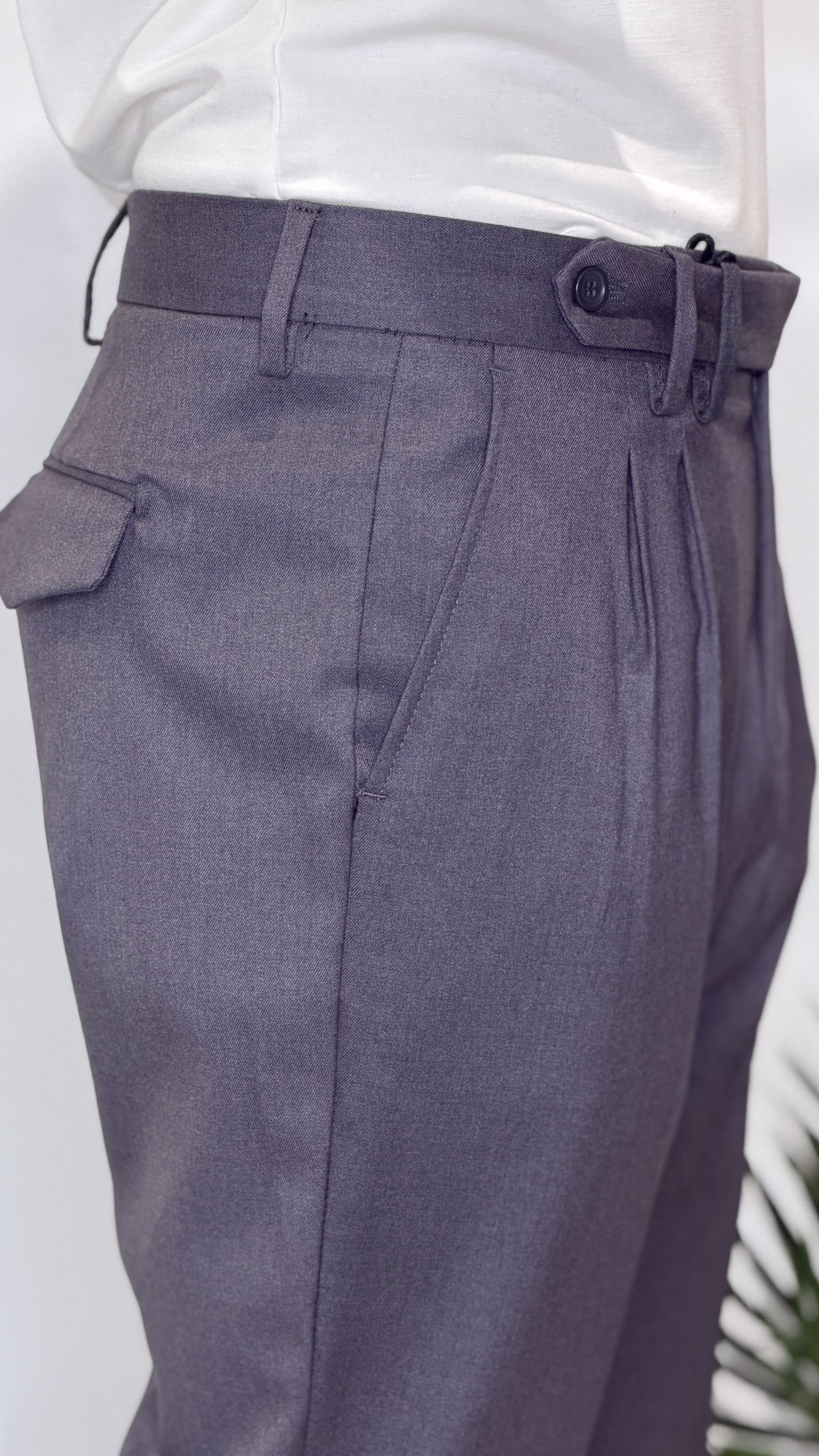 Pantalone Doppia Pence Grigio Invernale