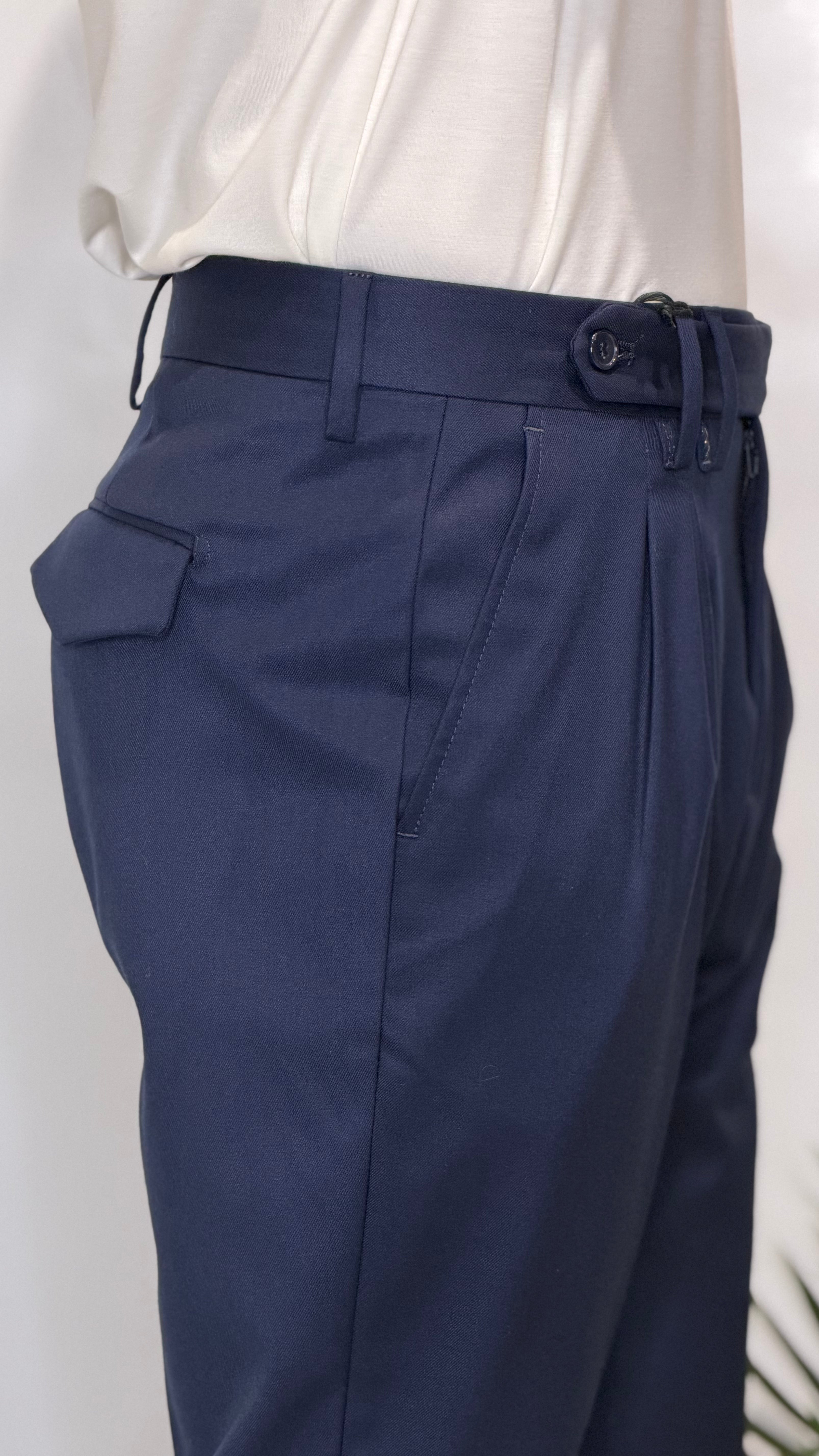 Double Pleated Trousers Dark Brown