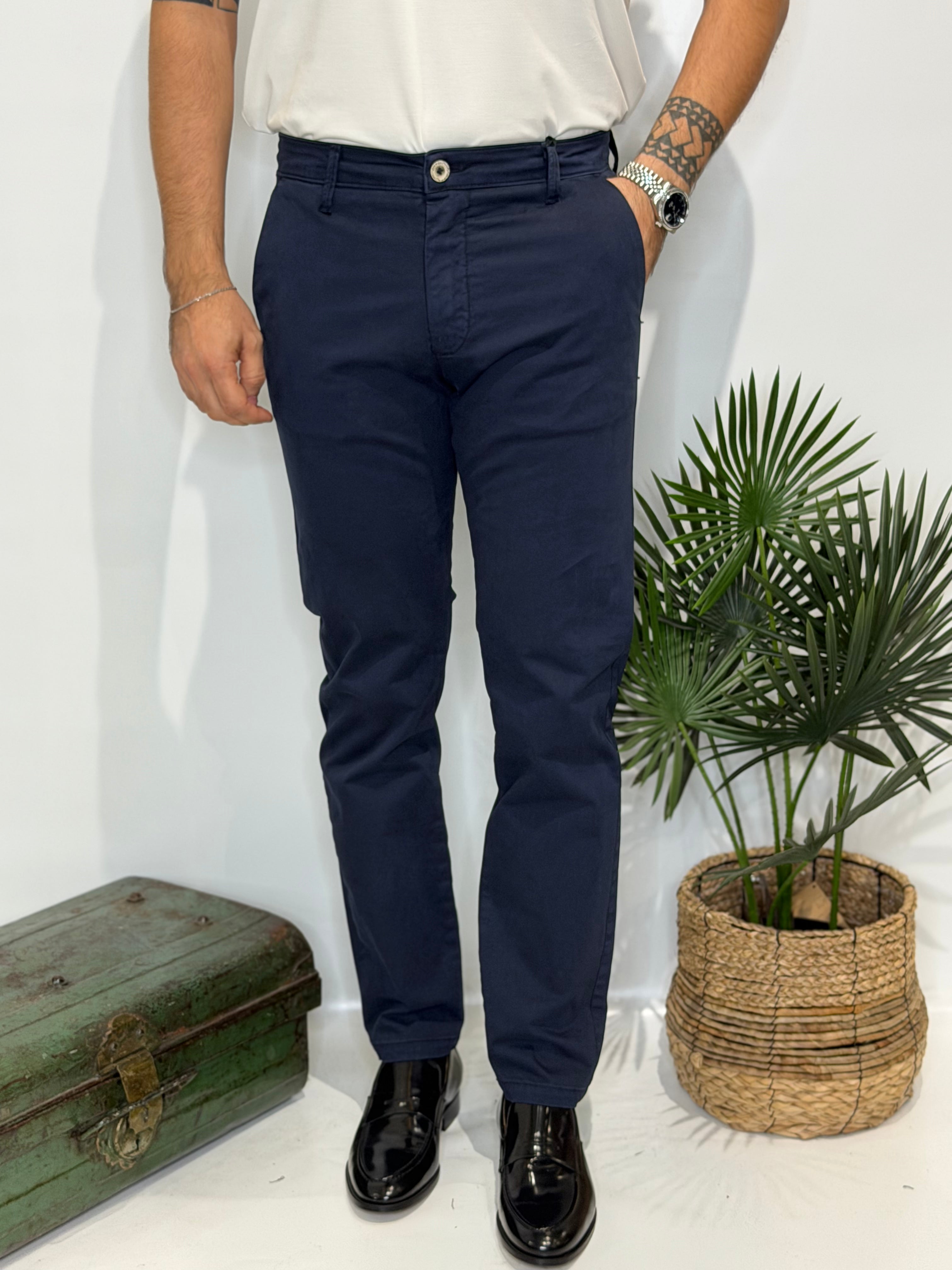 Pantalone Chino Blu Navy invernale