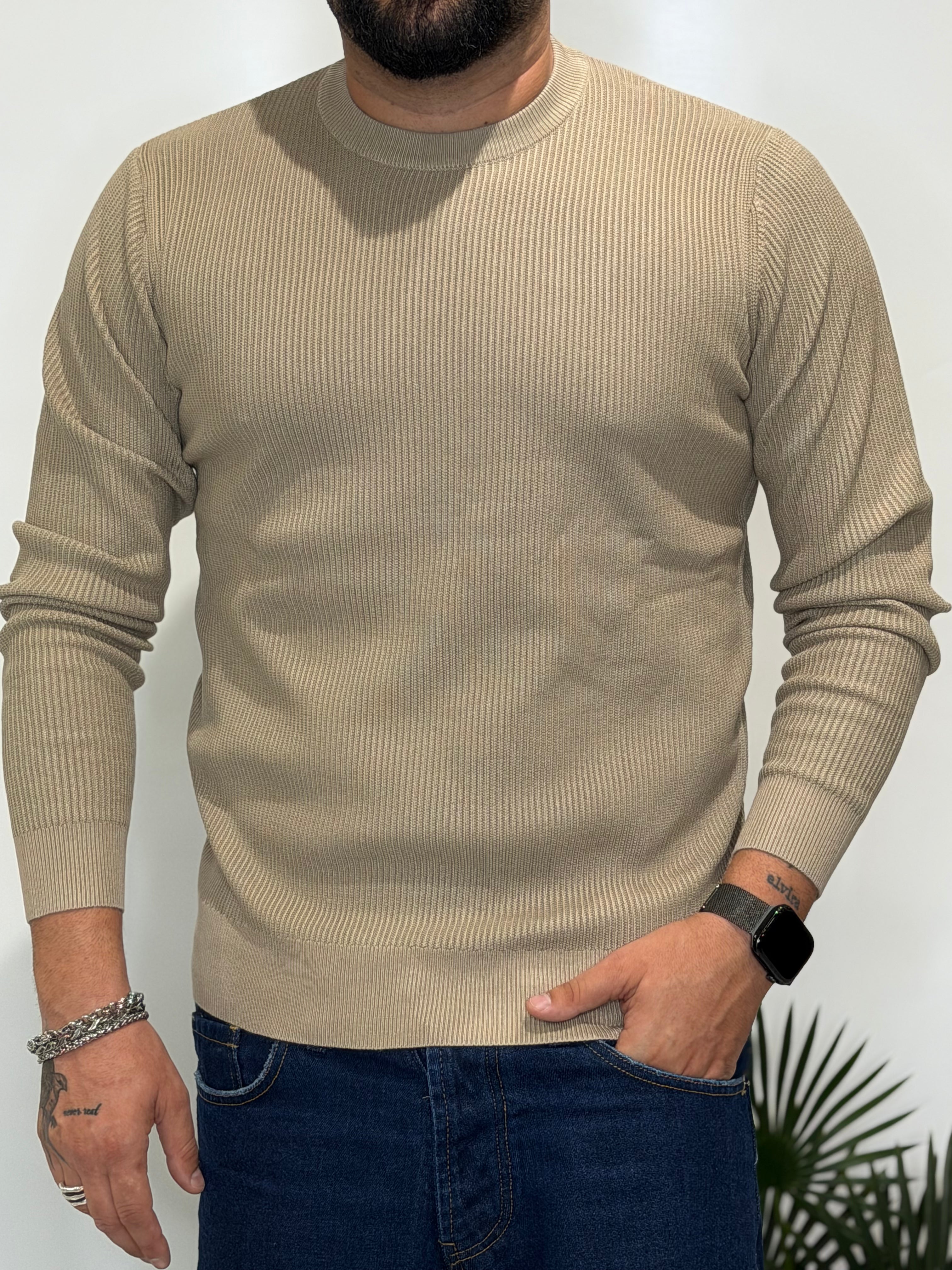 Cream Crew Neck Sweater