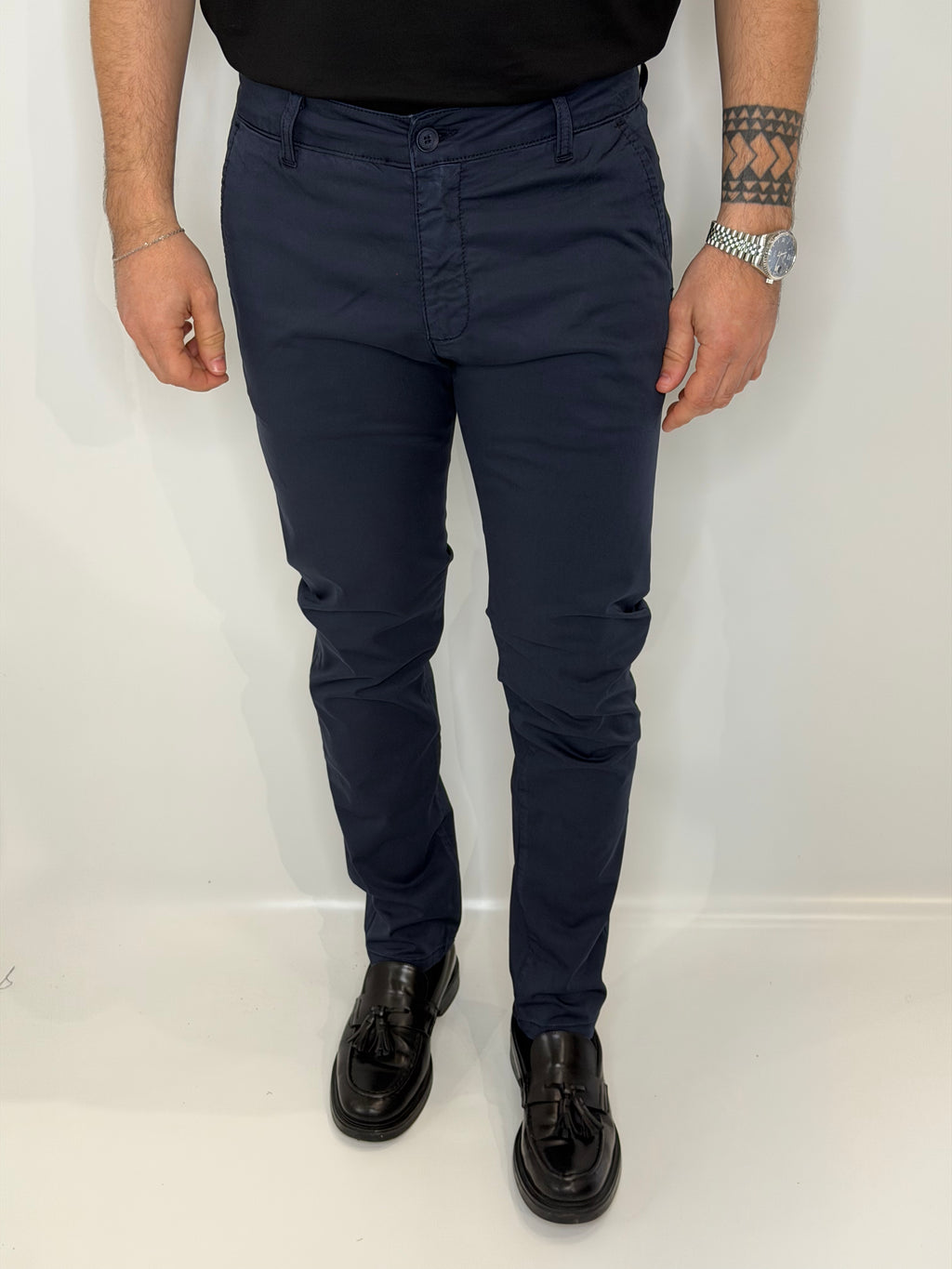 Pantalone Chino Blu Navy