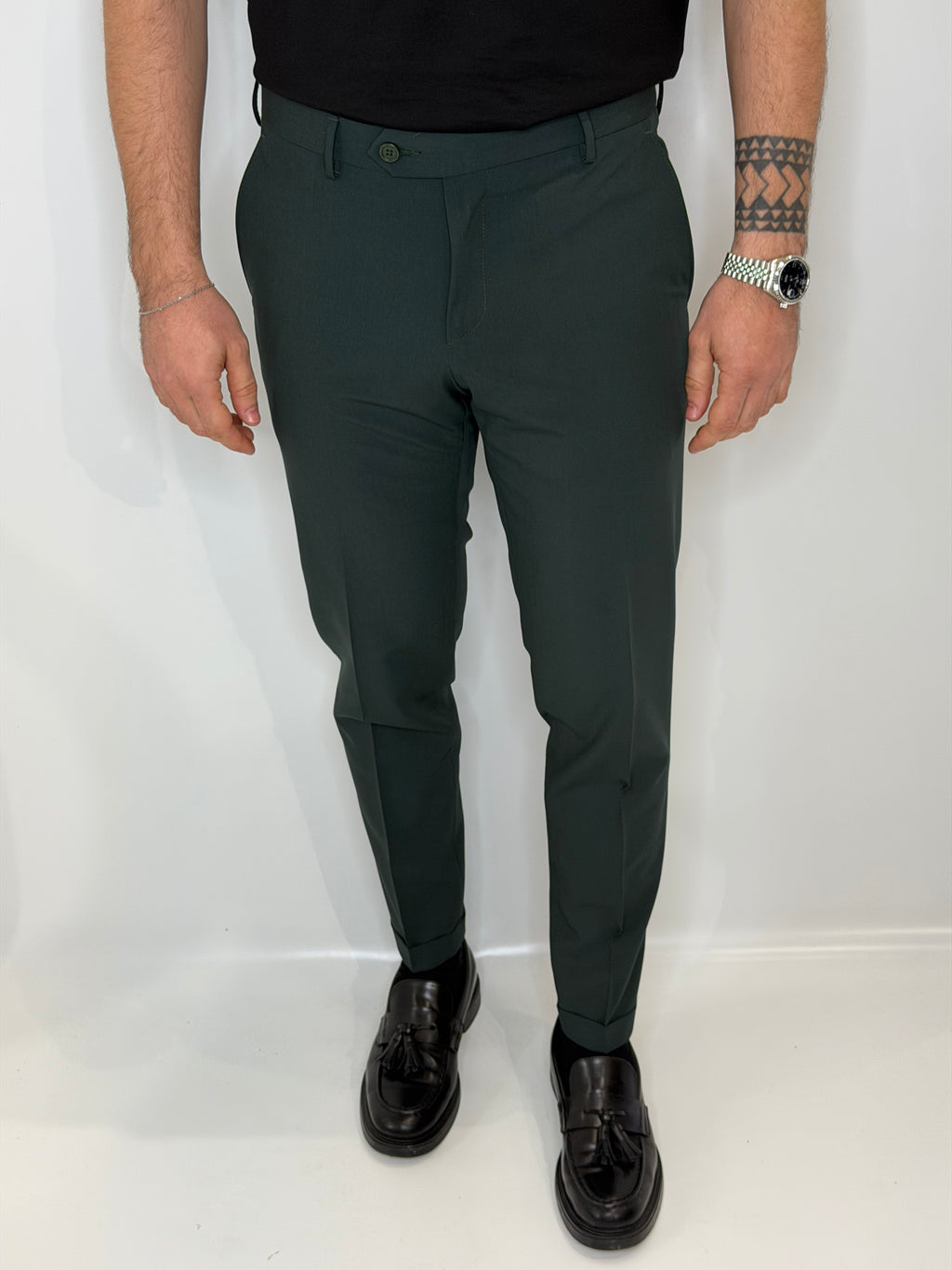 Pantalone Capri Verde Bosco