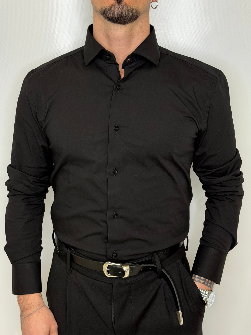 Camicia in Cotone Nera