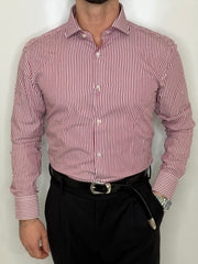 Camicia in Cotone Riga Rossa