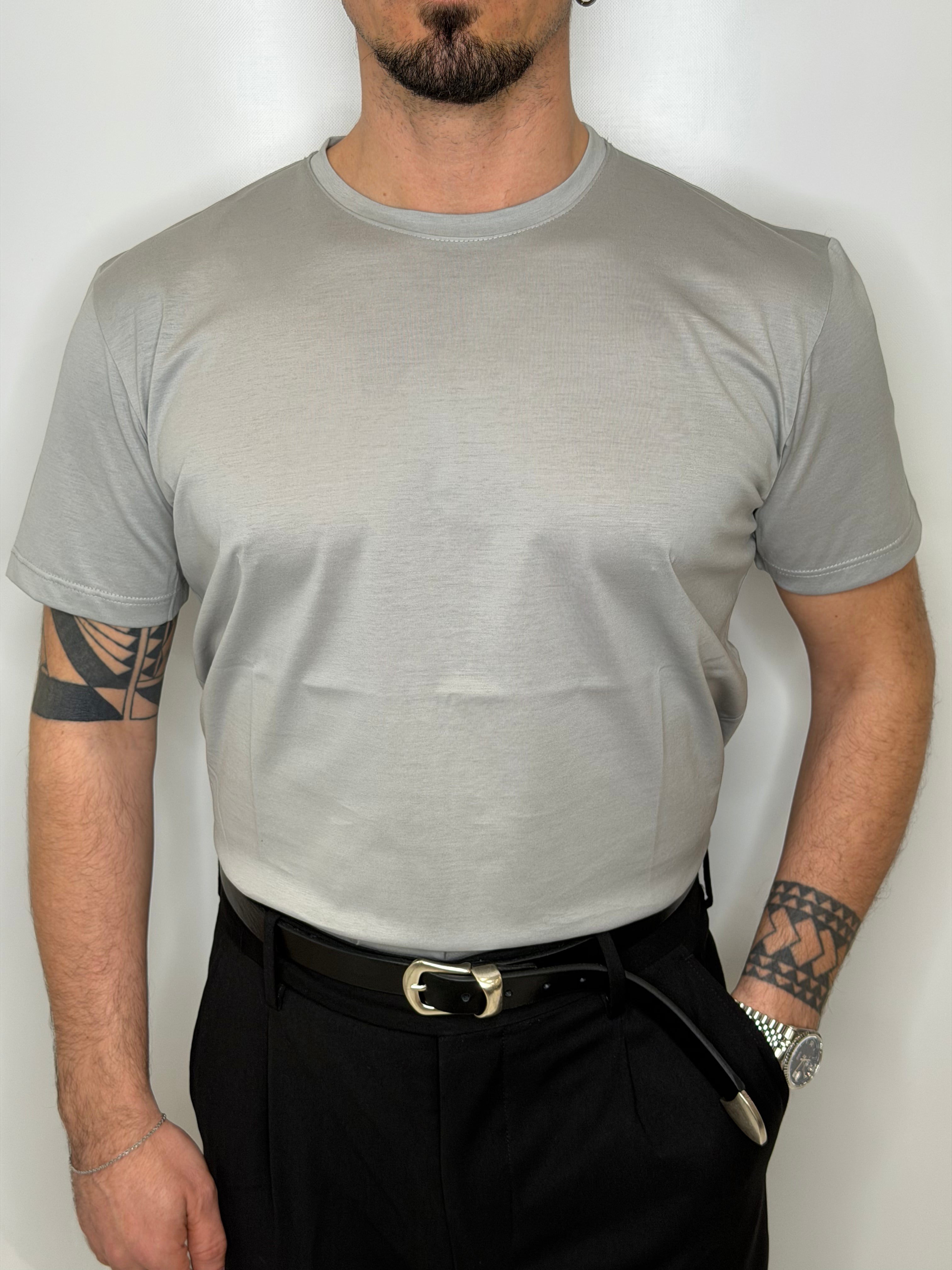 T-shirt 100% Filo Scozia Silver