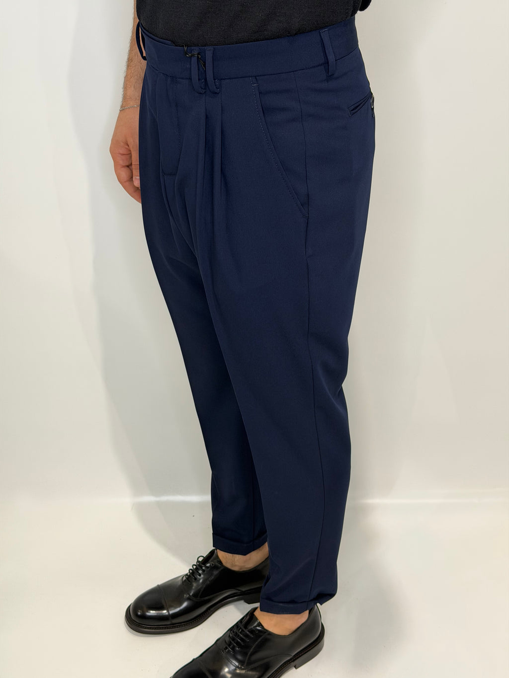 Pantalone Doppia Pence Blu Estivo