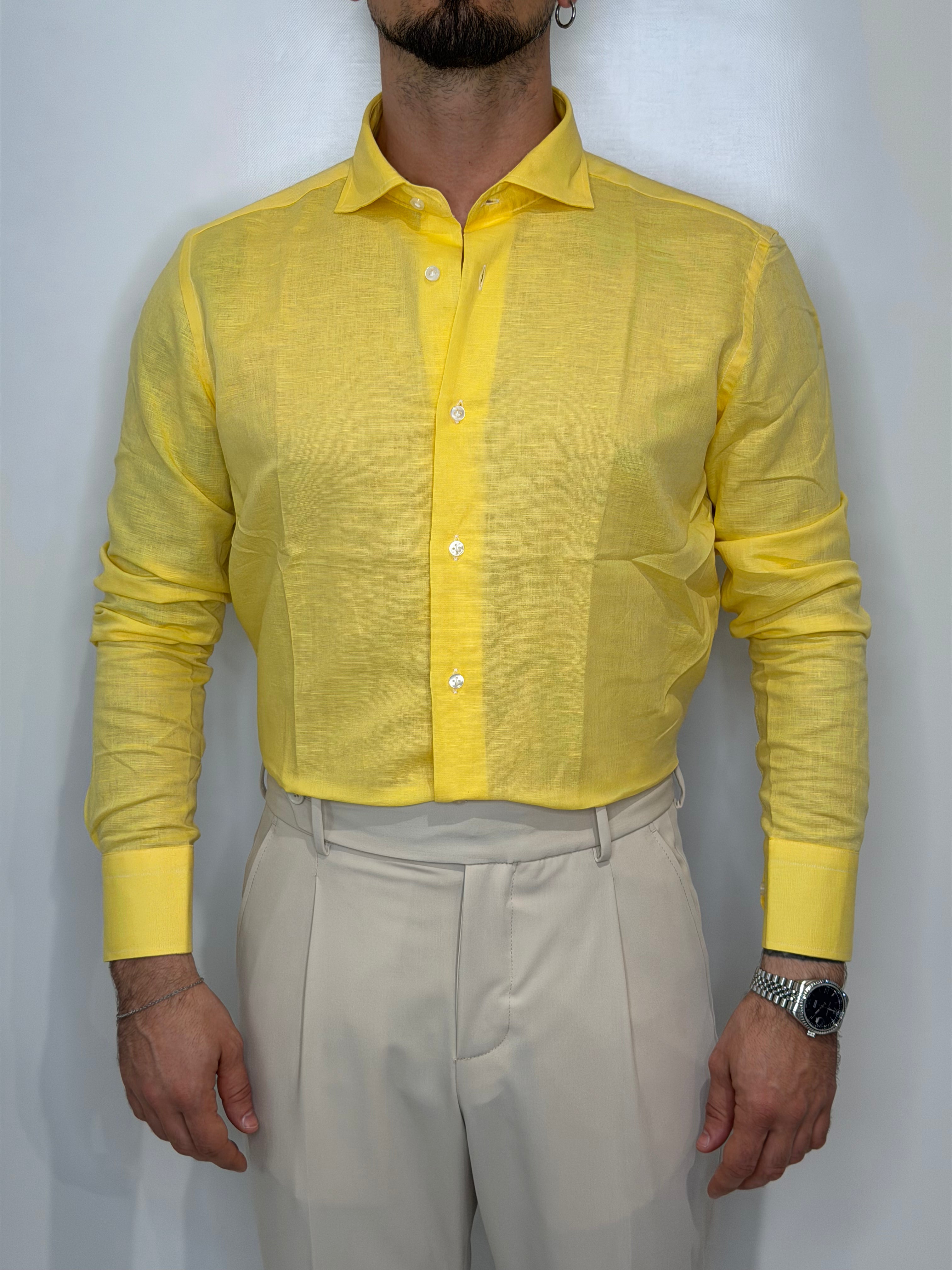 Camicia Lino Gialla