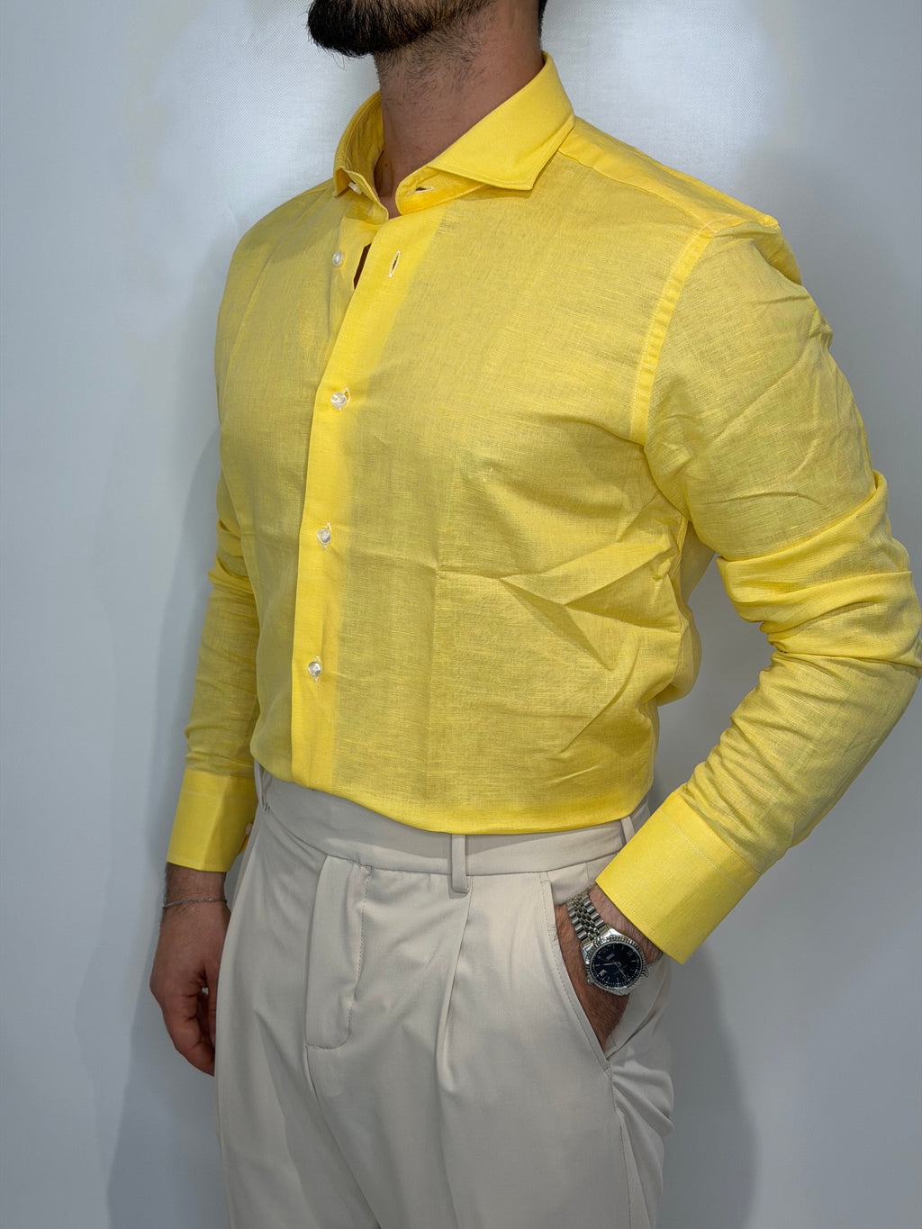 Camicia Lino Gialla