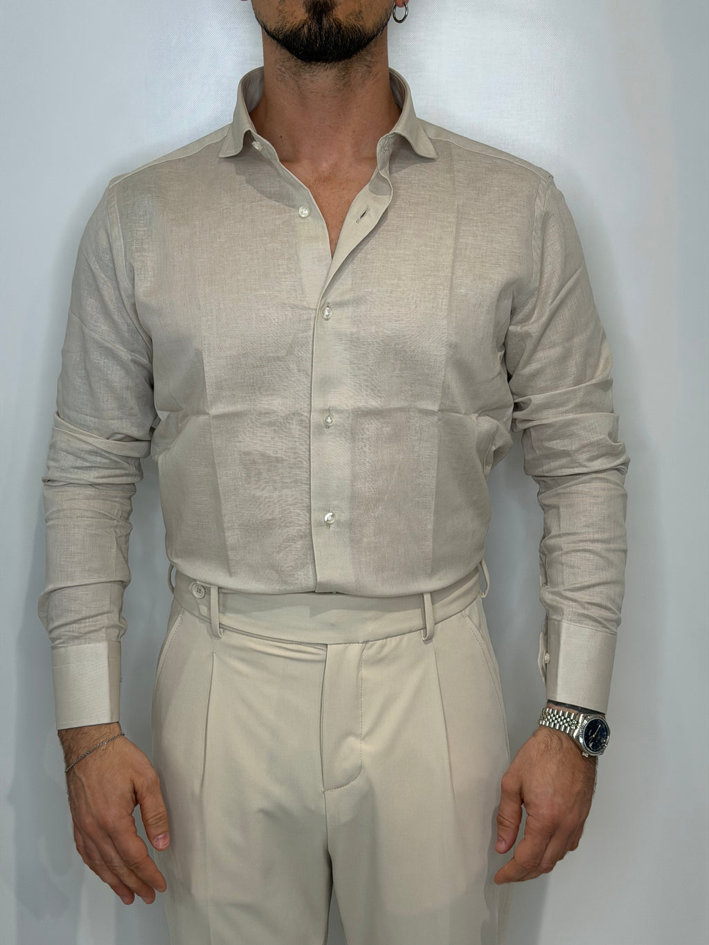 Camicia Lino Beige