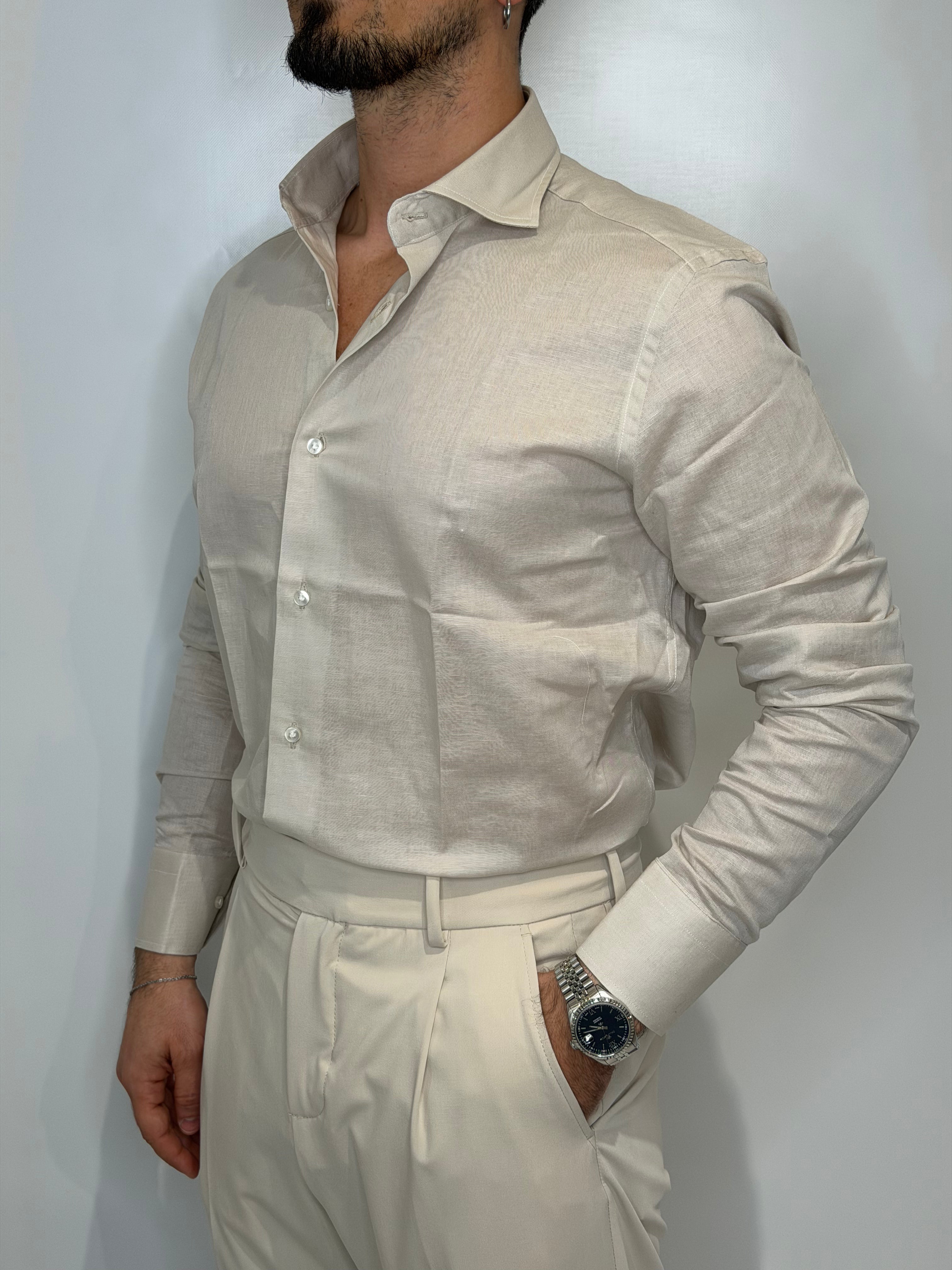 Camicia Lino Beige